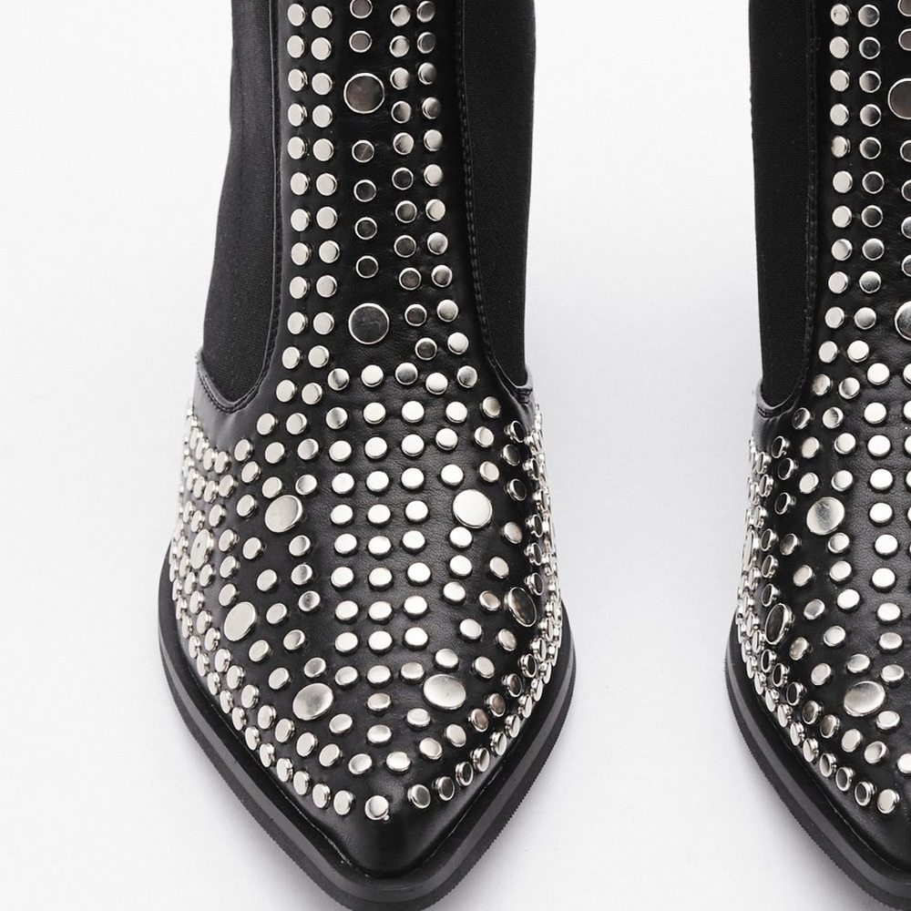 Black embellished booties